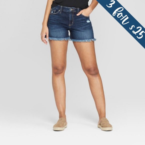 SO Pants - 3/$25 SO Raw Hem Distressed Denim Shortie Short